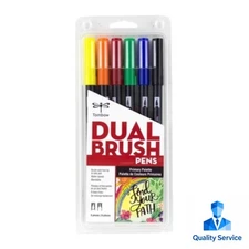 6ct Dual Brush Pen Art Markers Primary Palette - Tombow: CalligraphyDrawing Pens