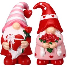 2 Pieces Valentine's Day Gnomes Decorations Valentine's Day Resin Gnome Figur...