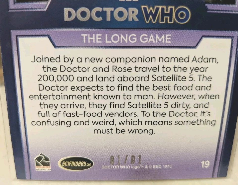 🔥Doctor Who Series 1-4 Holographic Foil Base Parallel Card #19 1/1 AB Exclusive - Image 3 of 3