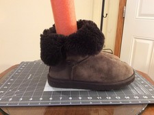 UGG Australia Classic Short 5803 Boot Mid Calf Brown Fur Trim Women's Sz W8