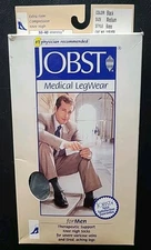 NEW Jobst Mens Black Knee High Socks 30-40 mmHg Compression Size Medium 