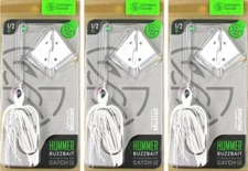 (3) Googan Squad 1/2 Oz. White Hummer Buzz Baits Buzzbaits Brand New In Pack