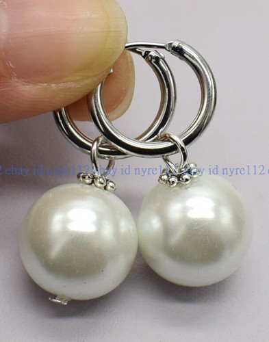 Charming 10/12/14mm Multicolor Gemstone Round Beads Silver Leverback Earrings - Picture 25 of 190