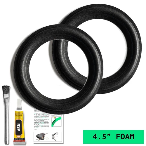 North Speaker Parts 4.5" Foam Woofer Speaker Light Surrounds Repair Kit Glue UK