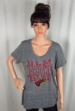5th and Ocean ULM Warhawks EST 1931 Deep V Gray T-Shirt Woman's M-XL