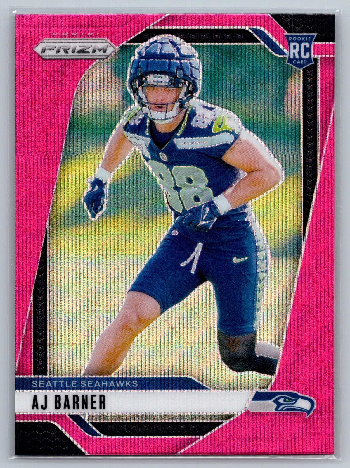2024 Panini Prizm - Rookies AJ Barner #304 Pink wave Prizm (RC)