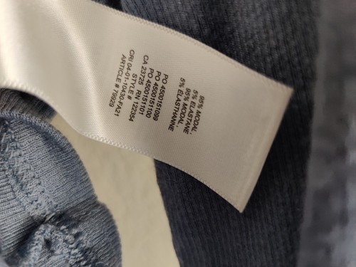 Aritzia Wilfred Damen Rollkragen Langarm Cropped Bluse Grau/Blau Medium - Bild 5 von 5