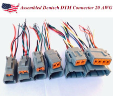 Assembled Deutsch DTM 2 4 6 8 12 Pin 20AWG Wire Waterproof Connector pigtail