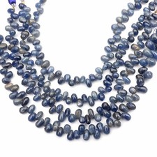 Natural Blue Sapphire Beads Smooth Teardrop Beads 8 Inch Strand 6-7 MM Beads