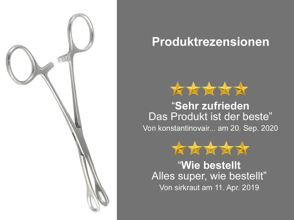 Piercing Klemme Zange geschloßen Edelstahl Gross Piercingzange Piercingklemme - Bild 2 von 4
