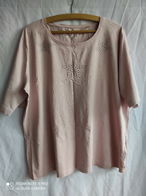 1/2571 Damen Elegante  Bluse T-Shirt  von MARK ADAM FELIA Gr.48 hellrosa