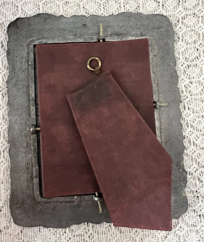 Espejo floral de mesa de peltre Metzke - vintage años 70 Foto 4 de 4