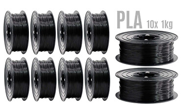10kg 1,75mm PLA 3D Filament 10x Schwarz je 1kg Spule 3D Drucker Printer SET