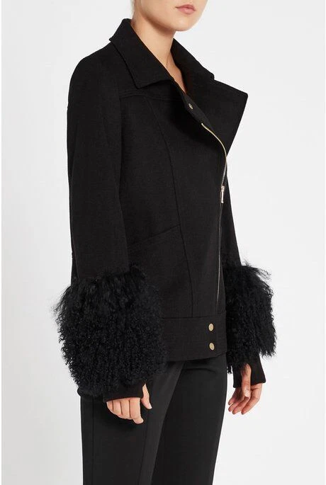 BNWT SASS & BIDE "Nothing Compares 2 U" Wool Blend Shearling Trim Coat - Size 6 - Image 3 of 4