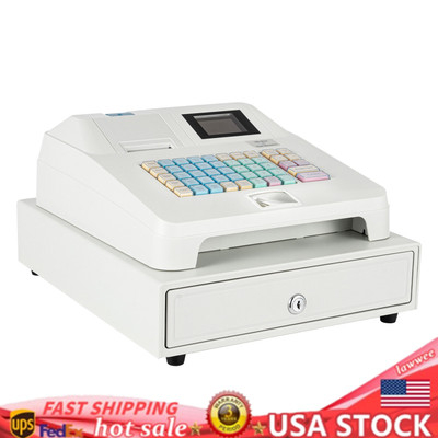 48 Keys Electronic Cash Register Pos System Supermarket Bar Retail Shop w/Drawer