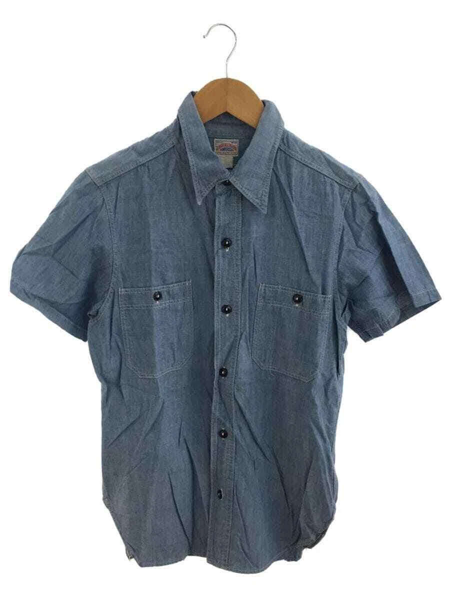 JOE McCOY Short Sleeve Chambray Shirt Indigo Cotton Size 14 Used From Japan