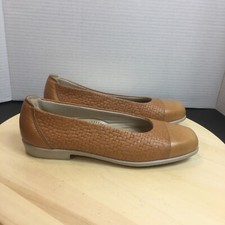 SAS Tripad Woven Comfort Shoe Ballet Flat Tan Slip On Women's 7.5N USA Made