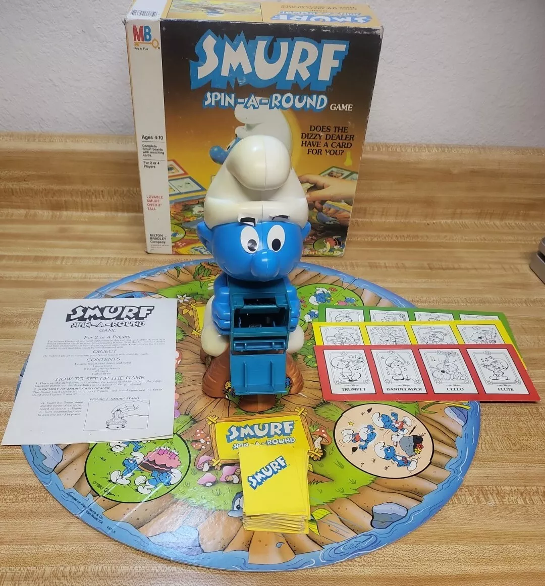 Smurf Spin A Round Game - 1983 - Milton Bradley - Good Condition