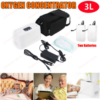 3L/min Tragbar Sauerstoff 32.5% 35W Maschine w/ Batterie & Tasche Laufen Reisen