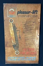 Vintage Rare Original DELCO Metal Advertising Sign Pleasur-lift~18.5"x32" ~L@@K~