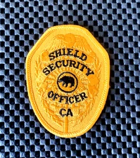 SHIELD SECURITY OFFICER CALIFORNIA EMBROIDERED SEW ON PATCH 2 1/2" x 3 1/2" NOS