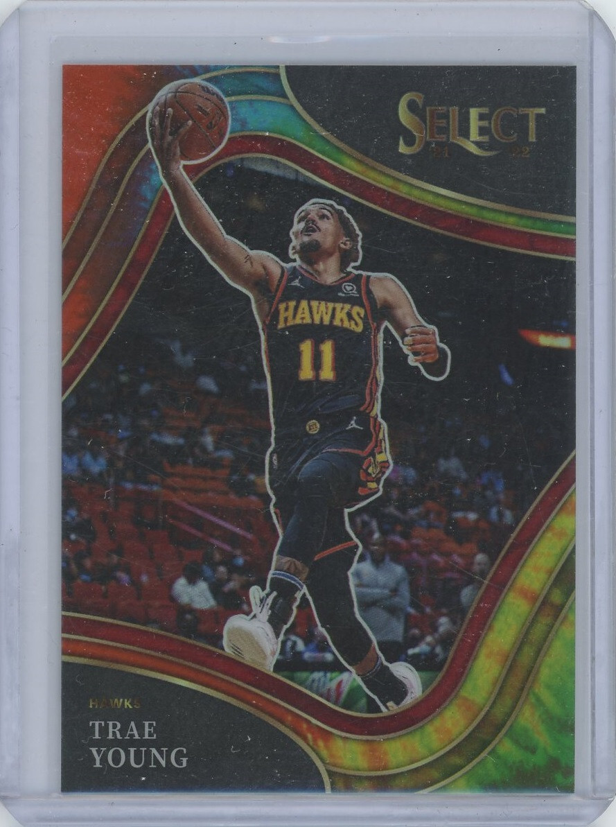 2021-22 Select TRAE YOUNG Tie Dye Prizm Courtside #'d 25