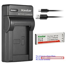 Kastar Battery Slim USB Charger for Casio NP-50 CNP50 Casio Exilim Hi-Zoom EX-V7