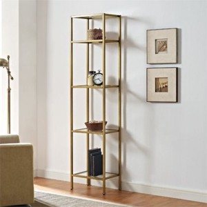 Crosley Furniture Cf6114 Gl Aimee Narrow Etagere Bookcase Gold And