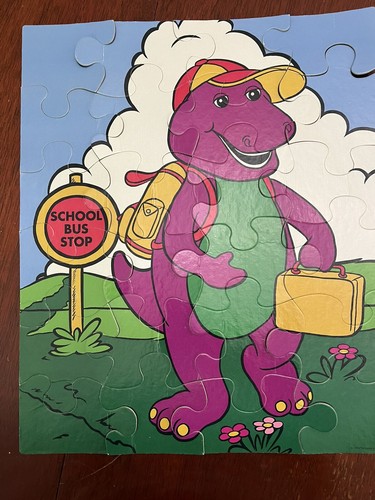Vintage 1993 Milton Bradley Barney Purple Dinosaur 24 Piece Puzzle 100% Complete - Picture 7 of 12