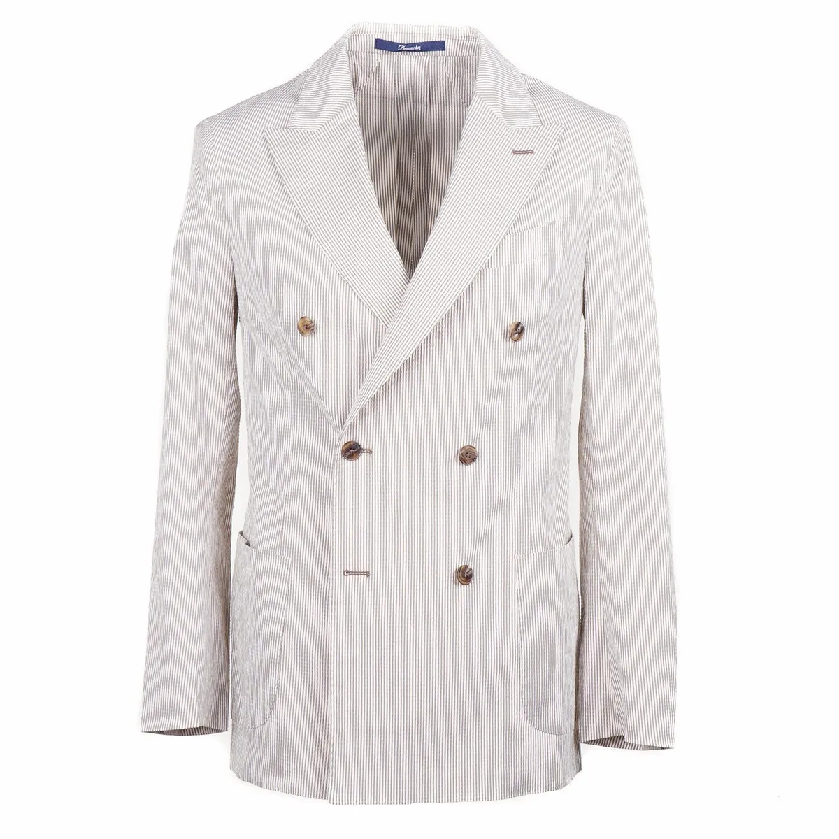 Drumohr Summer 2023 Slim-Fit Lightweight Seersucker Cotton Suit 40R (Eu 50)  NWT