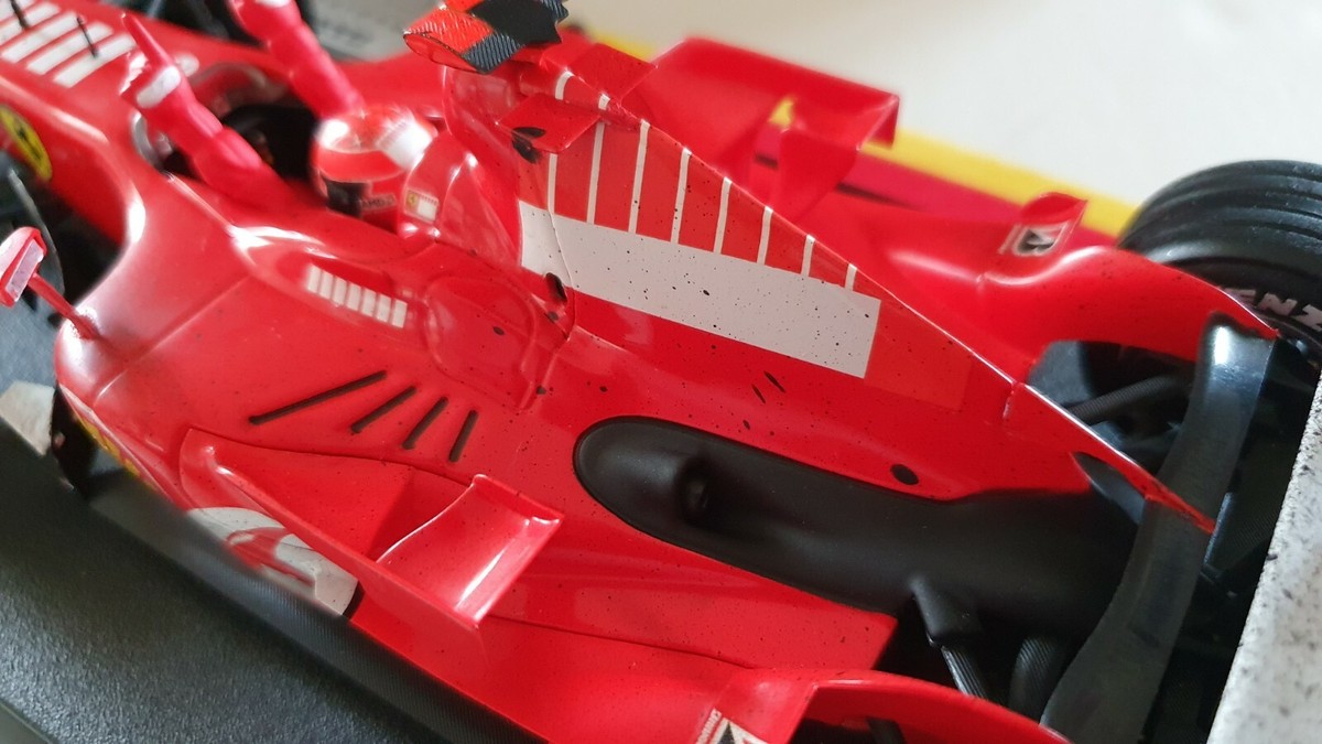 Hotwheels 1/18 F1 Ferrari 2006 Schumacher Barcode Weathering Danke