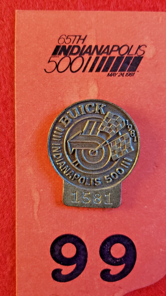 1981 Indy 500 SILVER Badge #1581  w/ *VIP* BUC #99 - PROGRAM/STARTING FIELD! - Image 2 of 4