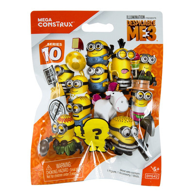 New Despicable Me 3 Mega Construx Series 10 Blind Bag Mini Figure Bundle Of 3