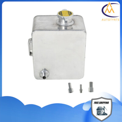 #ad Aluminum Water Coolant Radiator Overflow Recovery Tank Expansion Universal 2.5L $23.66