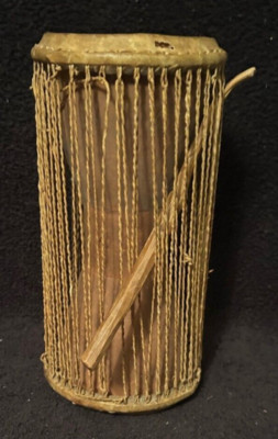 Vintage 11'' x 5'' Talking Drum and Mallet