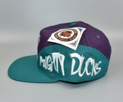 Anaheim Mighty Ducks Vintage Logo 7 Spell Out Snapback Cap Hat