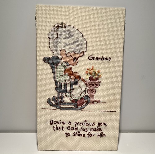 Completed Cross Stitch Grandma Rocker God Gem Precious Moments Ready to Frame - Picture 2 of 8
