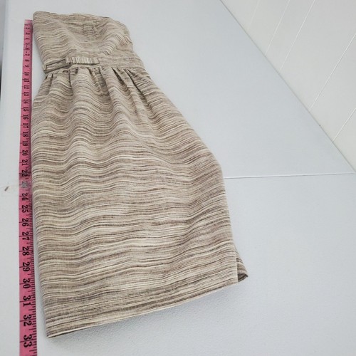 Banana Republic Womens Strapless Linen Blend Dress Size 14 Faux Belt Neutral NWT - Picture 7 of 9