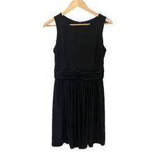 Taylor Women Black Dress Petites 6P Little Black Dress Ruched Waist Sleeveless