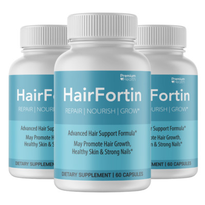 3 Bottles Hair Fortin Repair Nourish and Grow 60 Capsules x 3