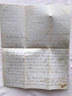 1855 Letter Written By Adolescent Young Woman To Her Cousin