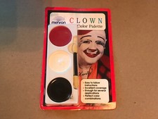 Mehron Clown Tri-Color Palette Makeup, Greasepaint, Red White Black Lot of 10