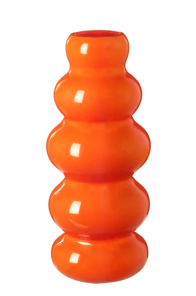 IKEA KALLARHALS Vase, orange 26 cm 10 1/4" Nytillverkad Collection 1995 Snurr...