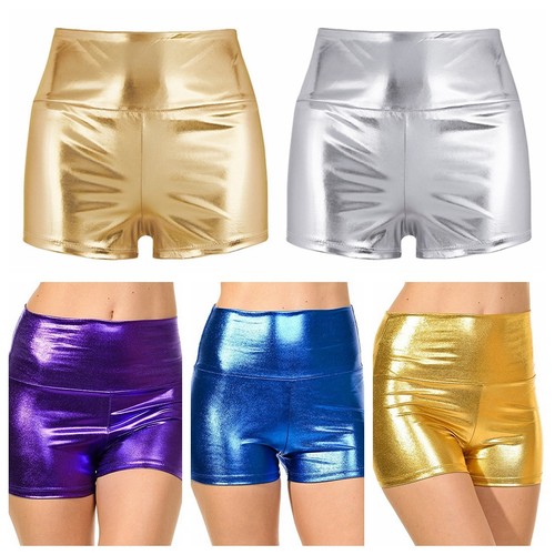 TTAO Kinder Shorts Metallic Glänzend - Sportshorts Mädchen | Turnshorts & Tanz Shorts | Größen 98-164