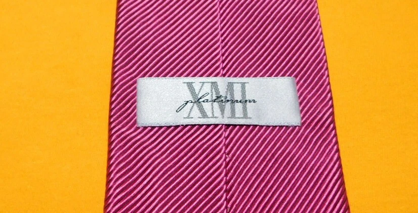 XMI PLATINUM MADE IN U.S.A. BURGUNDY/RED STRIPED TIE - TIES - DESIGNER TIES. - Image 3 of 3