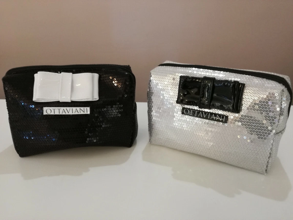 OCTAVIAN POUCHES Women with FLAKES Silver Black Small Bag Stylish