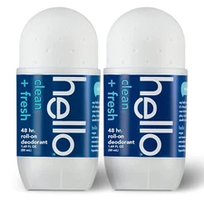 2 Pack - Hello Clean And Fresh 48hr Roll On Deodorant 1.69oz Each