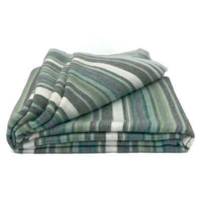 SOFT & WARM STRIPED ALPACA LLAMA WOOL THROW BLANKET 95''x67'' QUEEN GREEN