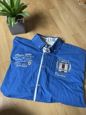 Camp David Hemd Marineblau Gr. L Neu Regular Fit Herrenhemd Langarm