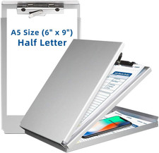 Sunnyclip Aluminum Clipboard with Storage Memo Size , Recycled Metal Form Holder